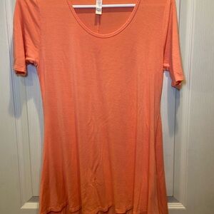 LuLaRoe Vibrant Coral Short Sleeve Tee